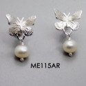 SMALL BUTTERFLY EARRINGS WITH PEARL