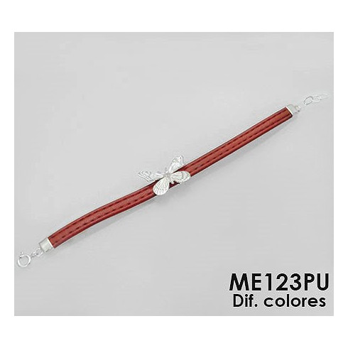 LEATHER BRACELET WITH MEDIUM BUTTERFLY