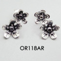 MINI FLOWER EARRINGS WITH STONE