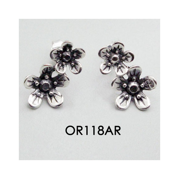 MINI FLOWER EARRINGS WITH STONE