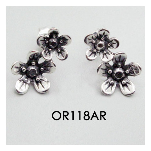 MINI FLOWER EARRINGS WITH STONE