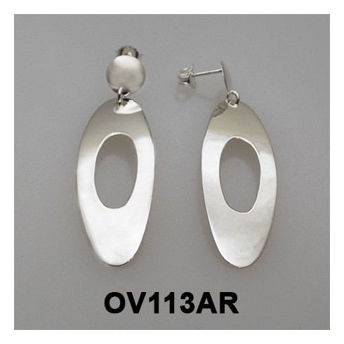 OVAL AND CIRCLE LONG EARRINGS
