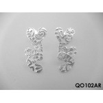 TRIPLE TEXTURED HEART EARRINGS