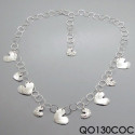 LINKED PLAIN AND TEXTURED HEART NECKLACE