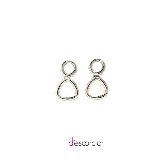 Smooth tube circle and triangle earrings