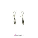 Aretes de gota con muesca, con arillo 