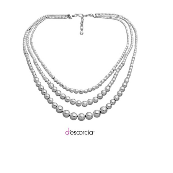 TRIPLE LINES OF BALLS NECKLACE
