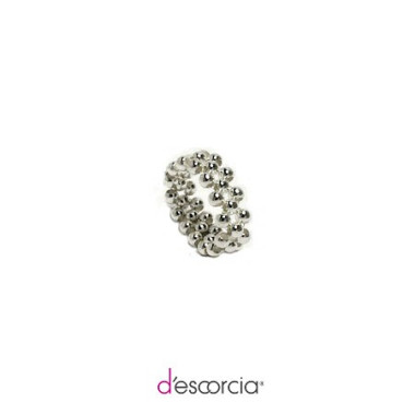 Anillo tejido con bolas lisa de 3 mm, ajustable 