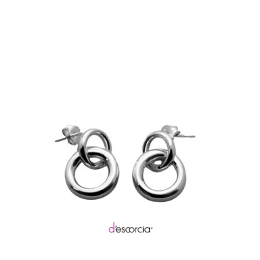 Aretes de argollas dobles en disminución de 2 mm y 4 mm, con poste 