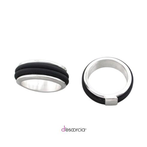 SILVER WITH RUBBER RING