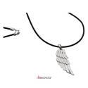 WING PENDANT WITH RUBBER NECKLACE