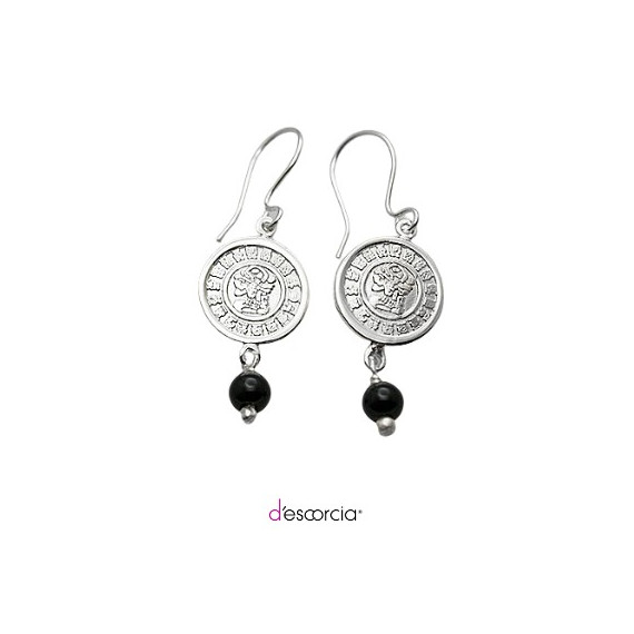 MAYA CALENDAR EARRINGS WITH STONE