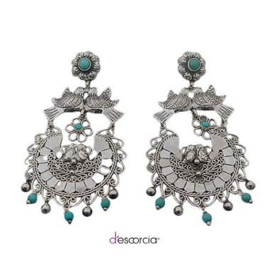 Aretes de filigrana con piedra turquesa