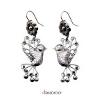 FILIGREE EARRINGS WITH BIRD AND FLOWERS