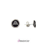 SMALL ROUND EARRINGS WITH PYRAMID IN THE CENTER