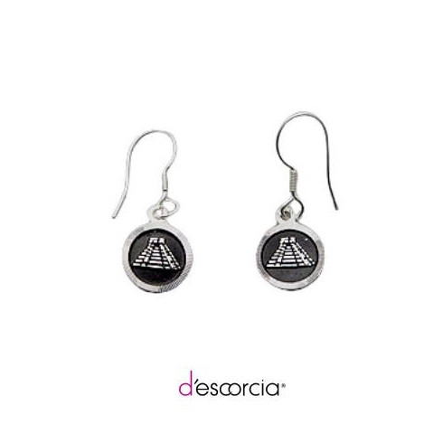 SMALL ROUND EARRINGS WITH PYRAMID