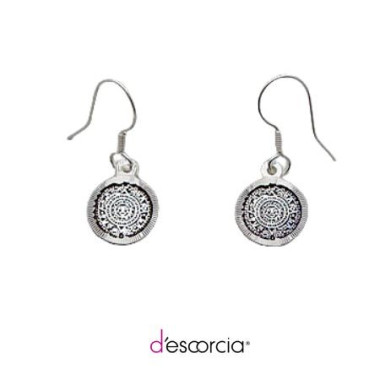 SMALL ROUND AZTEK CALENDER EARRINGS