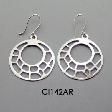 CIRCLE WITH NET EARRINGS