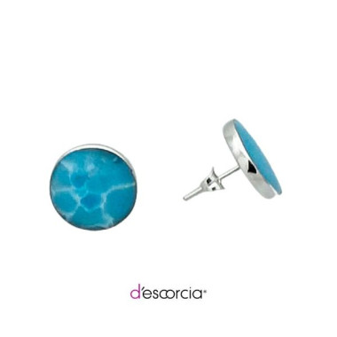 ROUND LARIMAR EARRINGS