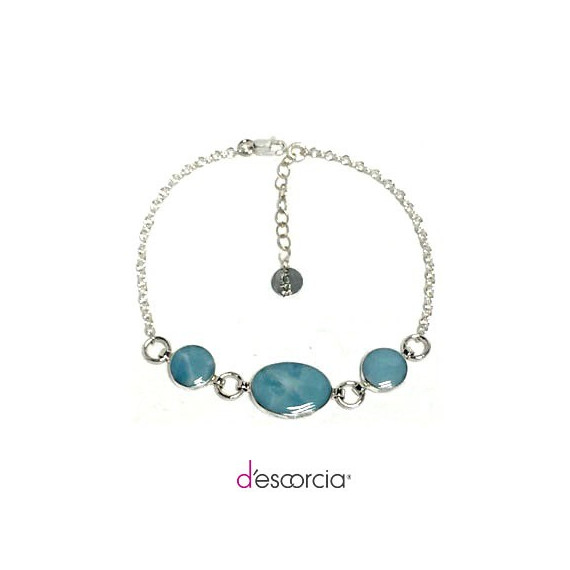 Pulsera de óvalo y círculo de larimar