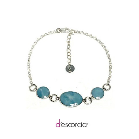 Pulsera de óvalo y círculo de larimar