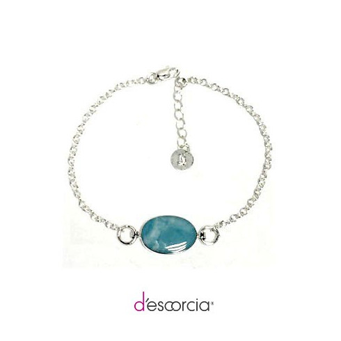 Pulsera de óvalo de larimar