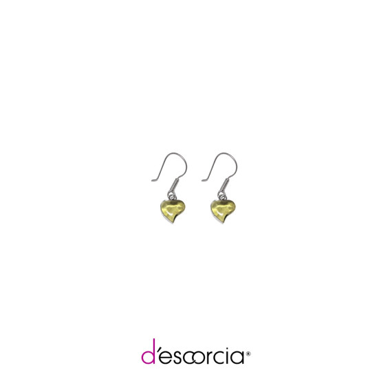 Aretes con ámbar en forma de corazón