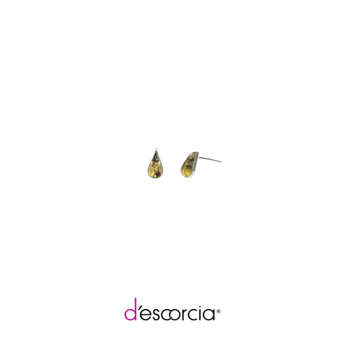 Aretes con ámbar con forma de gota