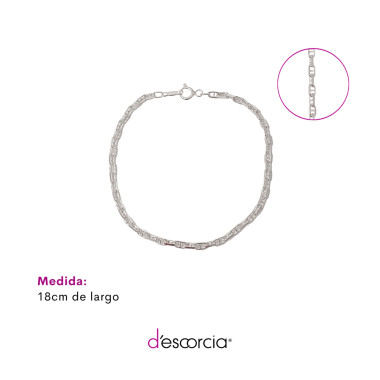 Pulsera de cadena ancla de plata