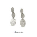 Aretes de tres óvalos de plata .925