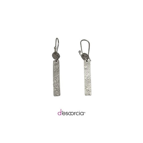 Aretes largos rectángulo de plata