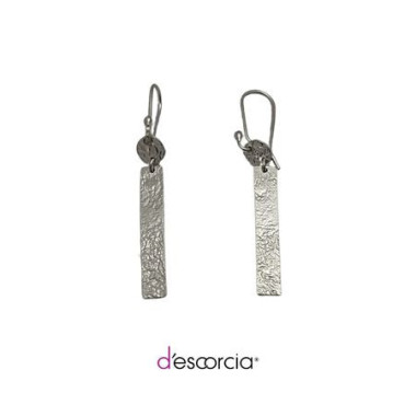 Aretes largos rectángulo de plata