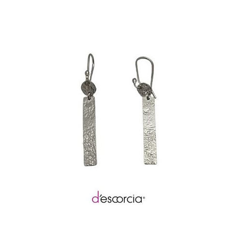 Aretes largos rectángulo de plata