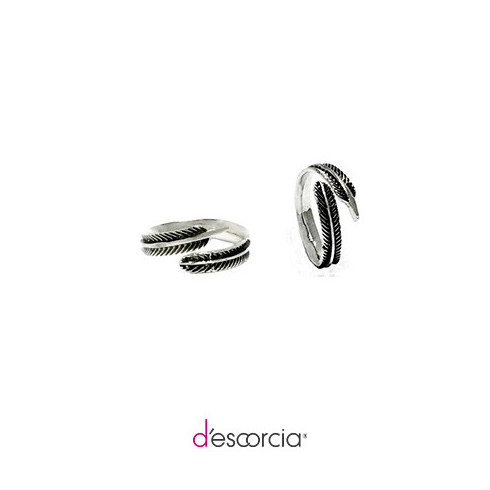 Anillo de pluma delgada de plata